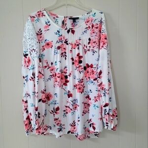 Lane Brytan Lace Shoulder Floral Blouse 14/16